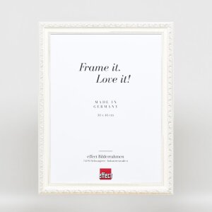 Effect Wooden Baroque Frame Profile 37 white 10x10 cm Museum Glass