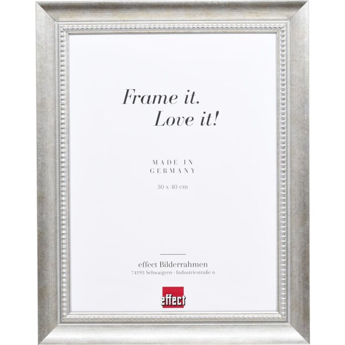 Effect solid wood frame profile 28 silver 10x10 cm Clear glass