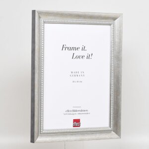 Effect solid wood frame profile 28 silver 10x10 cm Clear glass