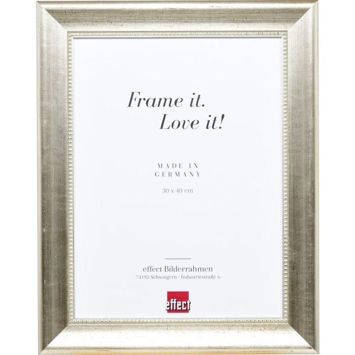 Effect wooden frame profile 95 silver 10x10 cm Anti-reflective glass