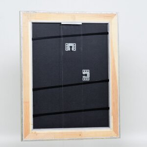 Effect wooden frame profile 95 silver 10x10 cm Anti-reflective glass