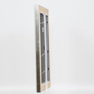 Effect wooden frame profile 95 silver 10x10 cm Anti-reflective glass