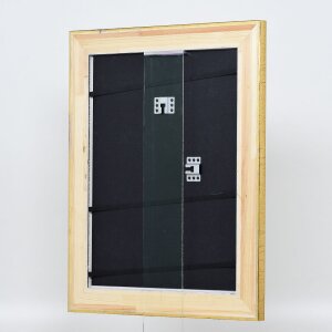 Effect wooden frame profile 95 gold 10x10 cm Anti-reflective glass