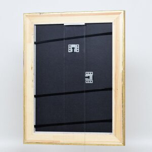 Effect wooden frame profile 95 gold 10x10 cm Anti-reflective glass