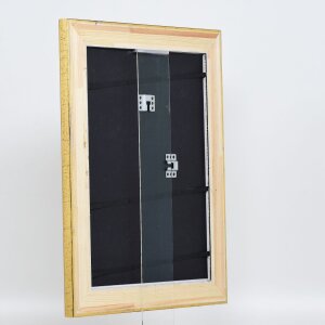 Effect wooden frame profile 95 gold 10x10 cm Anti-reflective glass