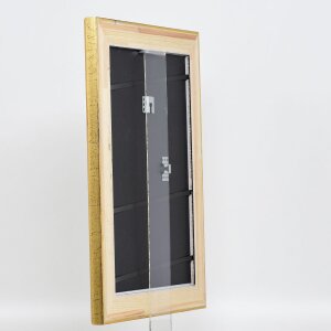 Effect wooden frame profile 95 gold 10x10 cm Anti-reflective glass