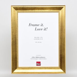 Effect wooden frame profile 95 gold 10x10 cm Anti-reflective glass