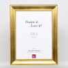 Effect wooden frame profile 95 gold 10x10 cm Anti-reflective glass