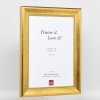 Effect wooden frame profile 95 gold 10x10 cm Anti-reflective glass