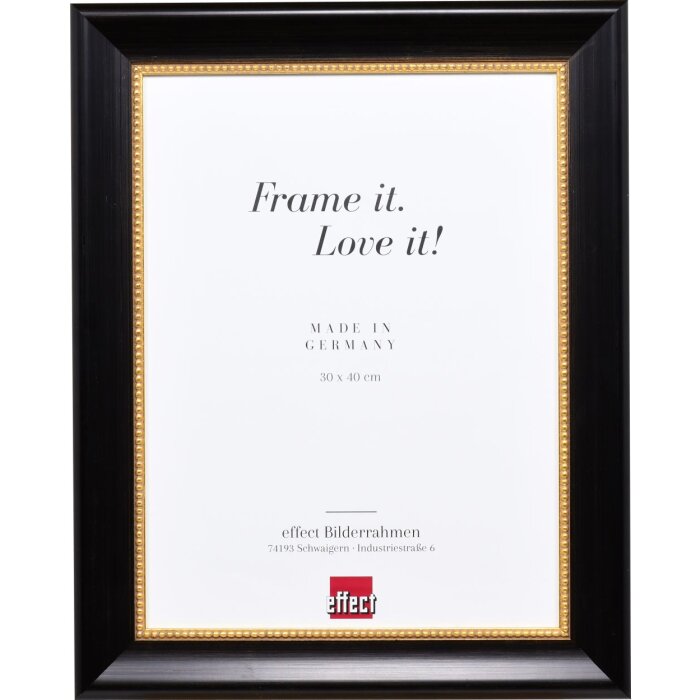 Effect wooden frame profile 95 black 10x10 cm Anti-reflective glass