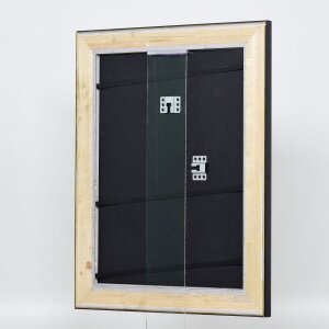 Effect wooden frame profile 95 black 10x10 cm Anti-reflective glass