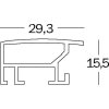 aluminium frame ALULINE 20x30 cm steel