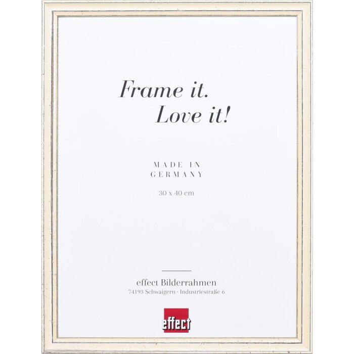 Effect Wooden Frame Profile 38 white 10x15 cm Museum Glass