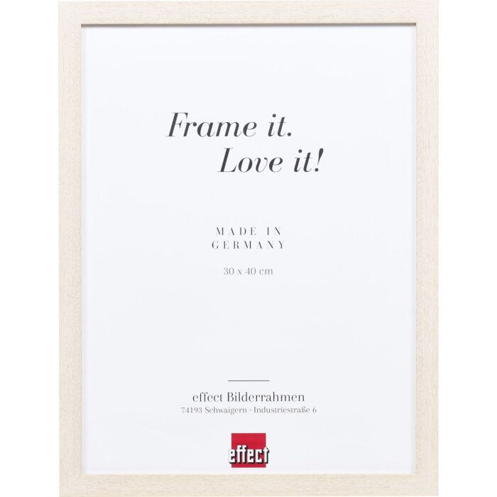 Effect Wooden Frame Profile 33 white 10x15 cm Museum Glass