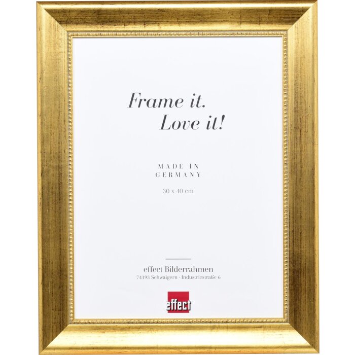 Effect wooden frame profile 95 gold 10x15 cm Anti-reflective glass