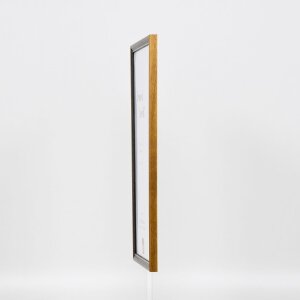 Effect solid wood frame profile 22 brown-gold 10,5x14,8 cm Museum glass