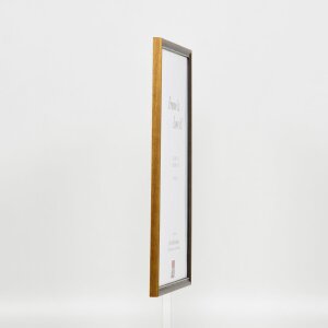 Effect solid wood frame profile 22 brown-gold 10,5x14,8 cm Museum glass