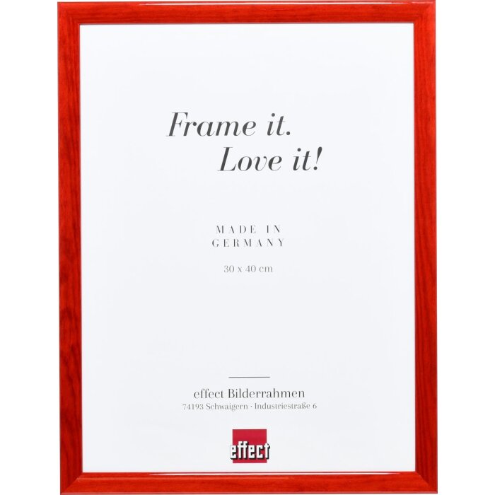 Effect wooden frame Profile 89 red 10,5x14,8 cm anti-reflective glass