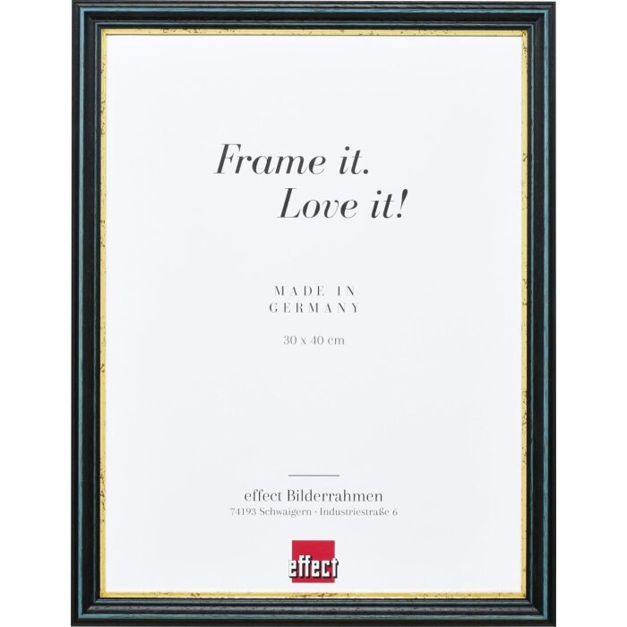 Effect Wooden Frame Profile 21 blue 10,5x14,8 cm Museum Glass