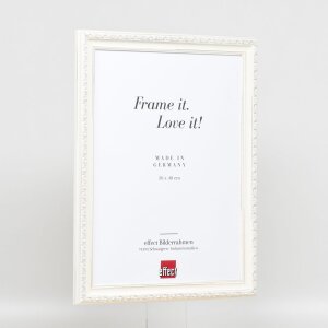 Effect Wooden Baroque Frame Profile 37 white 13x13 cm Museum Glass