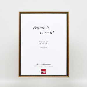 Effect solid wood frame profile 22 brown-gold 14,8x21 cm Clear glass