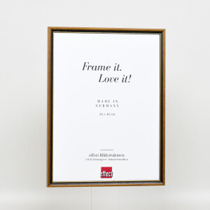 Effect solid wood frame profile 22 brown-gold 14,8x21 cm Museum glass