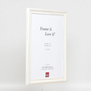 Effect Wooden Baroque Frame Profile 37 white 14.8x21 cm Museum Glass