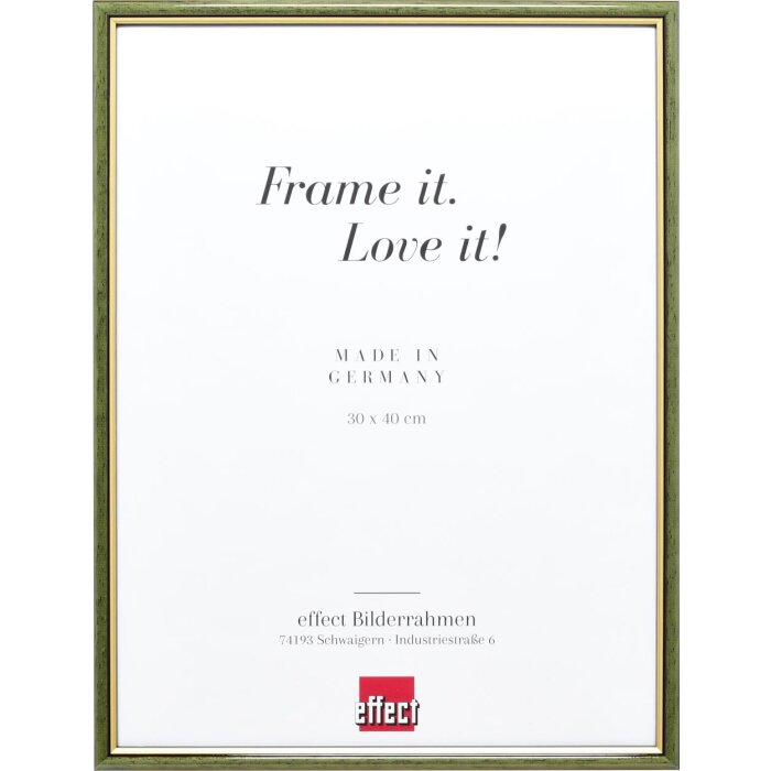 Effect wooden frame profile 23 green 18x24 cm Clear glass