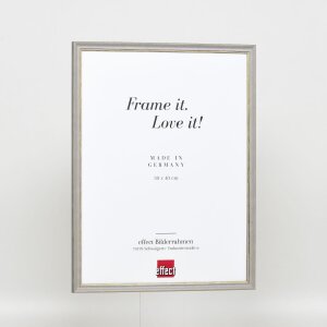 Effect solid wood frame Profile 25 grey 18x24 cm Museum glass