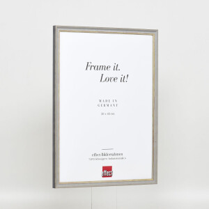 Effect solid wood frame Profile 25 grey 18x24 cm Museum glass