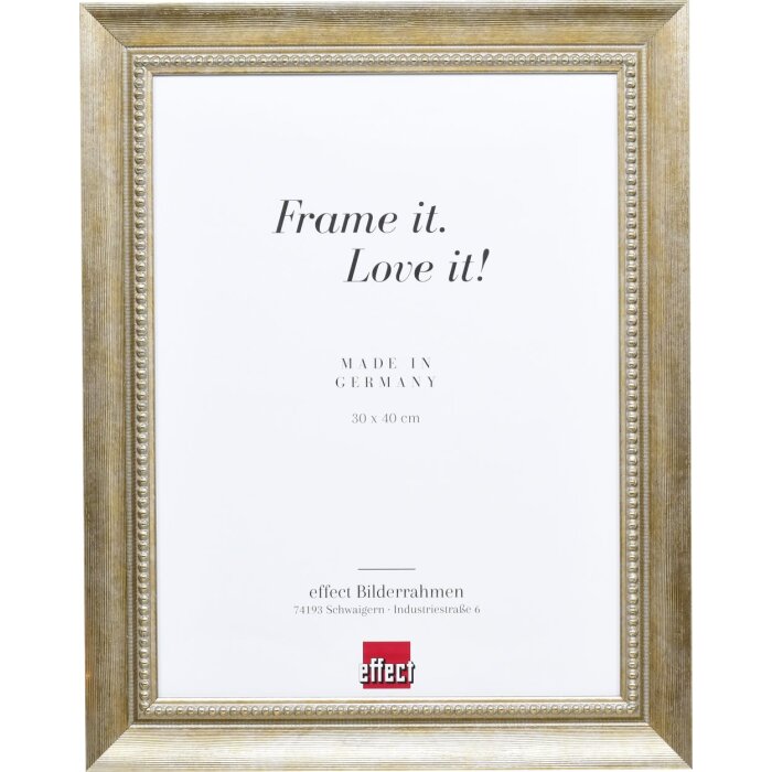 Effect solid wood frame profile 28 gold 18x24 cm Clear glass