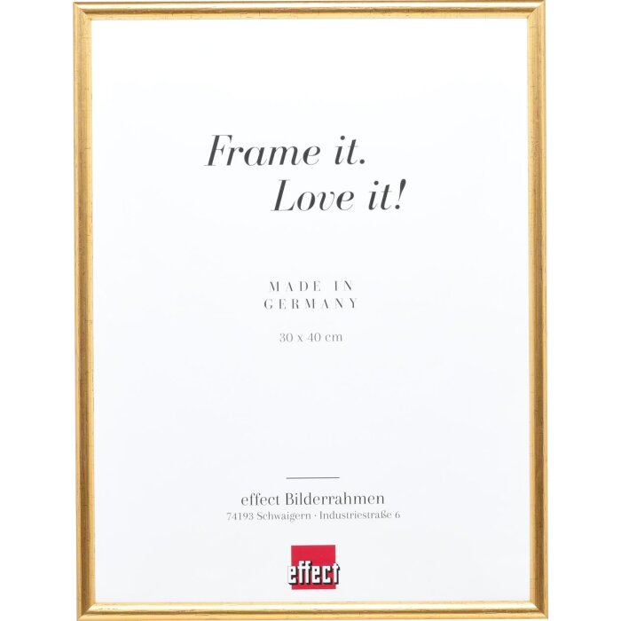 Effect solid wood frame profile 20 gold 18x27 cm museum glass