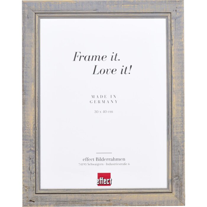 Effect Solid Wood Picture Frame 2240 grey 18x27 cm Acrylic glass