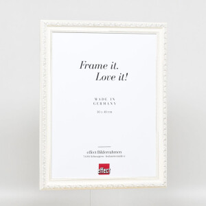 Effect Wooden Baroque Frame Profile 37 white 18x27 cm Museum Glass