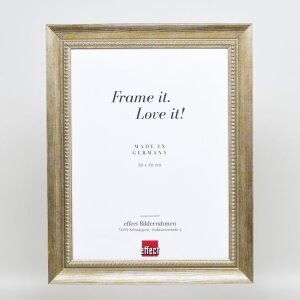 Effect solid wood frame profile 28 gold 18x27 cm Clear glass