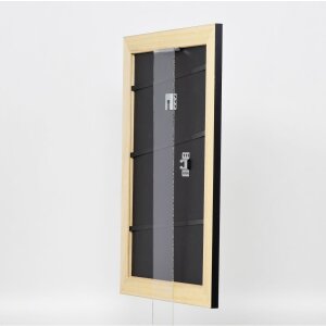 Effect solid wood frame Profile 30 black 20x20 cm Anti-reflective glass