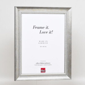 Effect solid wood frame profile 28 silver 20x20 cm Clear glass