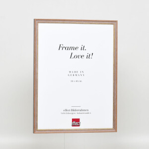 Effect solid wood frame Profile 25 nut brown 20x25 cm Clear glass