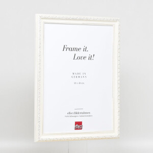 Effect Wooden Baroque Frame Profile 37 white 20x25 cm Museum Glass