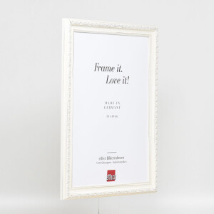 Effect Wooden Baroque Frame Profile 37 white 20x25 cm Museum Glass