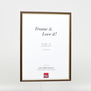 Effect wooden frame profile 23 nut brown 20x30 cm Clear glass