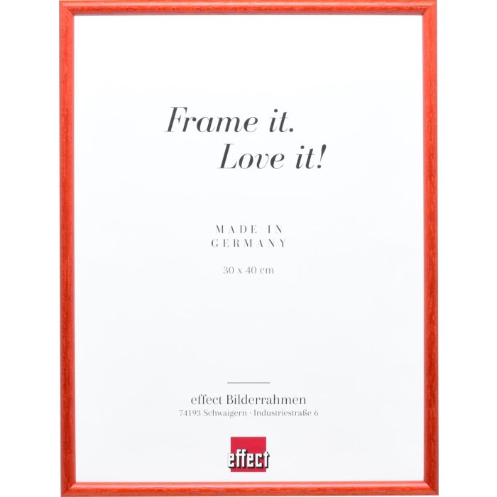 Effect solid wood frame profile 20 red 21x29,7 cm museum glass