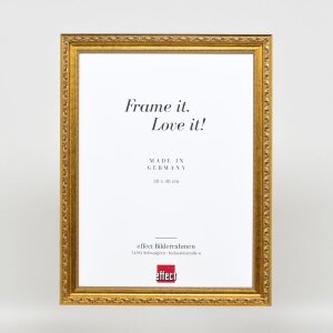 Effect Wooden Baroque Frame Profile 37 antique gold 25x35 cm museum glass