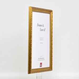 Effect Wooden Baroque Frame Profile 37 antique gold 25x50 cm Museum Glass