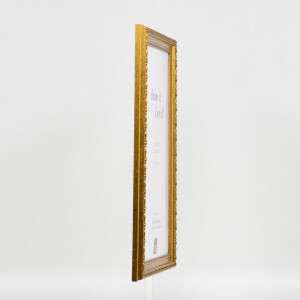 Effect Wooden Baroque Frame Profile 37 antique gold 25x50 cm Museum Glass