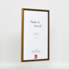 Effect solid wood frame profile 22 brown-gold 25x70 cm Clear glass