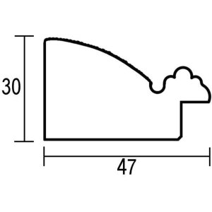 Effect solid wood frame profile 28 silver 25x80 cm Clear glass