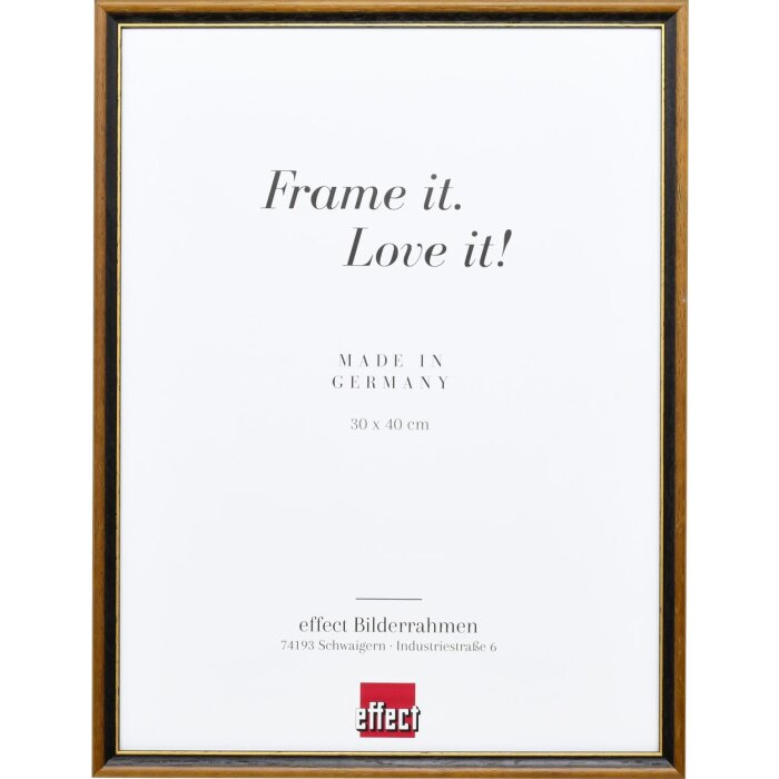 Effect solid wood frame profile 22 brown-gold 30x40 cm Museum glass