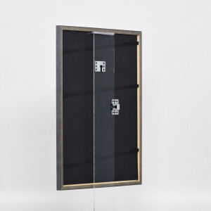 Effect solid wood frame Profile 25 grey 30x45 cm Museum glass