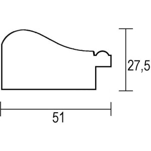 Effect wooden frame profile 95 black 35x100 cm normal glass